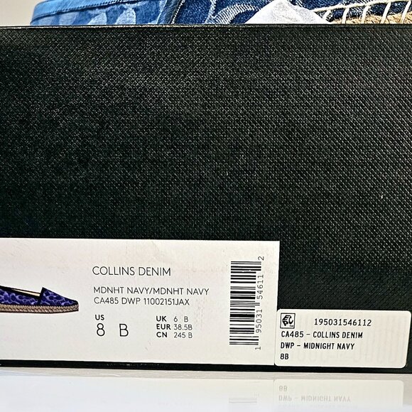 Coach Womens Collins Denim Espadrilles Slip Shoe Size 8 Navy Signature Canvas - Picture 9 of 9
